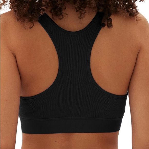 Lot of 2 - GAP BODY Cotton Rib Racerback Bralette Black Size Medium - Picture 6 of 7